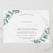 エレガントユーカリ洗礼又は《キリスト教》洗礼式や命名式実在 箔招待状 (正面)