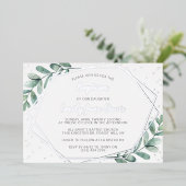 エレガントユーカリ洗礼又は《キリスト教》洗礼式や命名式実在 箔招待状 (立ち正面)