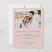 エレガントユーカリ白い花結婚写真 サンキューカード (裏面)