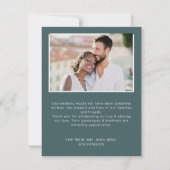 エレガントユーカリ白い花結婚写真 サンキューカード (裏面)