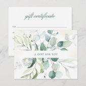 エレガントユーカリ素朴ギフト証書 (正面/裏面)