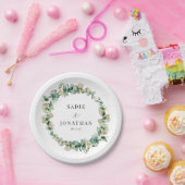 エレガントユーカリ素朴金ゴールド結婚植物学 ペーパープレート (パーティー)