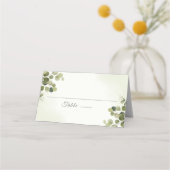 エレガントユーカリ素朴離れスバ結婚ジェット プレイスカード (正面)