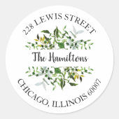 エレガントユーカリ結婚グリネリー差出人住所 ラウンドシール (正面)