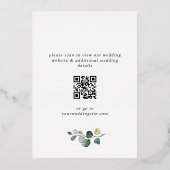 エレガントユーカリ結婚グリネリー金ゴールド 箔招待状 (裏面)