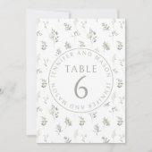 エレガントユーカリ結婚グリーンテーブル数 招待状 (正面)
