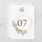 エレガントユーカリ結婚グリーンリーのテーブル番号 (正面)