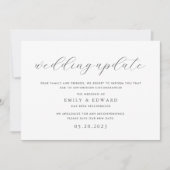 エレガントユーカリ結婚グリーンリー変更日 招待状 (正面)