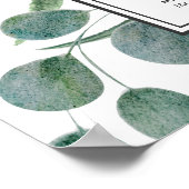 エレガントユーカリ結婚グリーンリー席 ポスター (角)