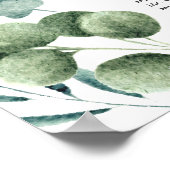 エレガントユーカリ結婚グリーンリー席 ポスター (角)