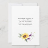 エレガントユーカリ結婚ラベンダー セーブザデート (裏面)