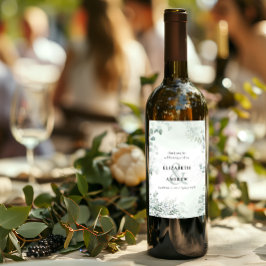 エレガントユーカリ結婚ー ワインラベル