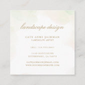 エレガントユーカリ緑の金ゴールド幾何素朴 スクエア名刺 (裏面)