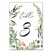 エレガントユーカリ緑金ゴールド箔表番号 テーブルナンバー (正面)