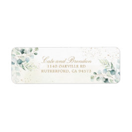 エレガントユーカリ緑金ゴールド結婚ズ ラベル