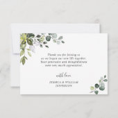 エレガントユーカリ緑3 PHOTO 結婚's サンキューカード (裏面)