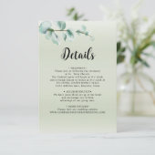 エレガントユーカリ葉の結婚詳細 エンクロージャーカード (スタンド正面)
