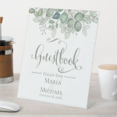 エレガントユーカリ葉の緑の葉の台座 台座サイン (インサイチュ)