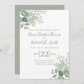 エレガントユーカリ葉の葉 招待状 (正面/裏面)