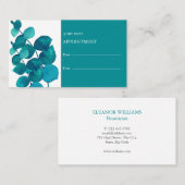 エレガントユーカリ葉アポイントメントカード 名刺 (正面/裏面)