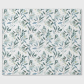 エレガントユーカリ葉ククリーム ラッピングペーパー (フラット)