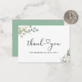 エレガントユーカリ葉グリーノートカード ノートカード (正面/裏面インサイチュ)