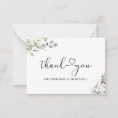 エレガントユーカリ葉グリーノートカード ノートカード (正面)