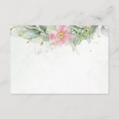 エレガントユーカリ葉スゲネリー金ゴールド結婚ズ サンキューカード (裏面)