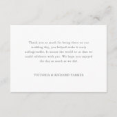 エレガントユーカリ葉スゲネリー金ゴールド結婚ズ サンキューカード (裏面)