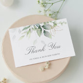 エレガントユーカリ葉スゲネリー金ゴールド結婚ズ サンキューカード