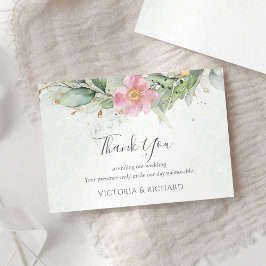 エレガントユーカリ葉スゲネリー金ゴールド結婚ズ サンキューカード