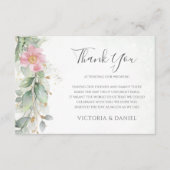 エレガントユーカリ葉スゲネリー金ゴールド結婚ズ サンキューカード (正面)