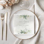 エレガントユーカリ葉スゲネリー金ゴールド結婚ズ スタンダードカクテルナプキン