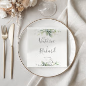 エレガントユーカリ葉スゲネリー金ゴールド結婚ズ スタンダードカクテルナプキン