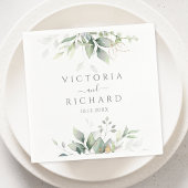 エレガントユーカリ葉スゲネリー金ゴールド結婚ズ スタンダードカクテルナプキン