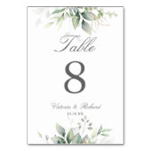 エレガントユーカリ葉スゲネリー金ゴールド結婚ズ テーブルナンバー (裏面)