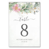 エレガントユーカリ葉スゲネリー金ゴールド結婚ズ テーブルナンバー (裏面)