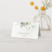 エレガントユーカリ葉スゲネリー金ゴールド結婚ズ プレイスカード (裏面)