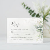 エレガントユーカリ葉スゲネリー金ゴールド結婚ズ 出欠カード (スタンド正面)