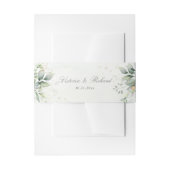 エレガントユーカリ葉スゲネリー金ゴールド結婚ズ 招待状ベリーバンド (正面例)