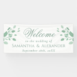 エレガントユーカリ葉ス歓迎結婚の 横断幕
