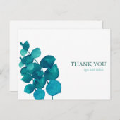 エレガントユーカリ葉ビジネスサンキューカード ポストカード (正面/裏面)