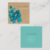 エレガントユーカリ葉素朴スクラフト スクエア名刺 (正面/裏面)