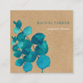 エレガントユーカリ葉素朴スクラフト スクエア名刺 (正面)