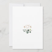 エレガントユーカリ金ゴールド緑ブライダルシャワー 招待状 (裏面)