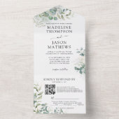 エレガントユーカリ金ゴールド緑化QRコード結婚ズ オールインワン招待状 (内側)