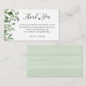 エレガントユーカリ離れステーブ結婚ルサンキュー エンクロージャーカード (正面/裏面)