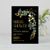 エレガントユーカリ離れブライダルシャワー 箔招待状 (立ち正面)