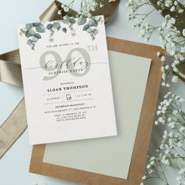 エレガントユーカリ90誕生日サプライズ招待状 招待状