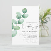 エレガントユーカリQRコードスクリプ結婚ト 招待状 (スタンド正面)